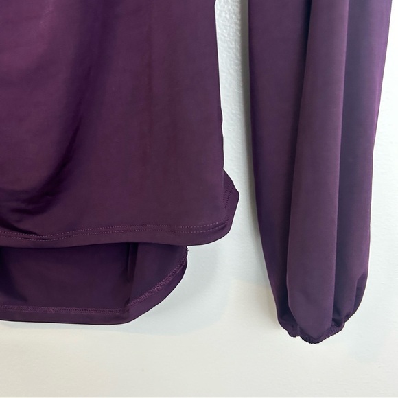 NWT Lush Davos Square Neck Back Tie Knit Purple Balloon Sleeve Top Size Large - Picture 10 of 10